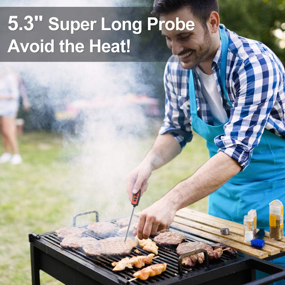 ThermoPro TP01A Digital Meat Thermometer with Long Probe Instant Read Food Cooking Thermometer for Grilling BBQ Smoker Grill Kitchen Oil Candy Thermometer: Kitchen & Dining