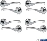 XFORT 4 Pack Door Handle on Rose Polished Chrome Internal Lever view 7