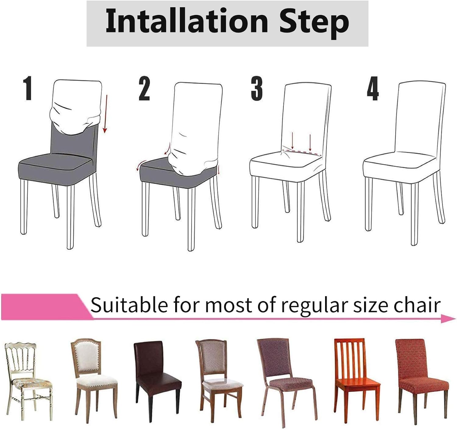 Aisprts Dining Room Chair Covers Slipcovers Set of 4 or 6 - Image 5