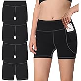 Girls Gymnastics Dance Shorts with Pockets - Kids Activewear Shorts for Volleyball Bike Cheer Ballet Pack of 3