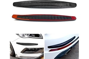 QUICTO 2PS Car Front Rear Bumper Protector Strip, Universal Carbon Fiber Textured Rubber Bumper Protector Strip, Suitable for Cars, SUVs, Trucks Bumper Protection Trim (Black)