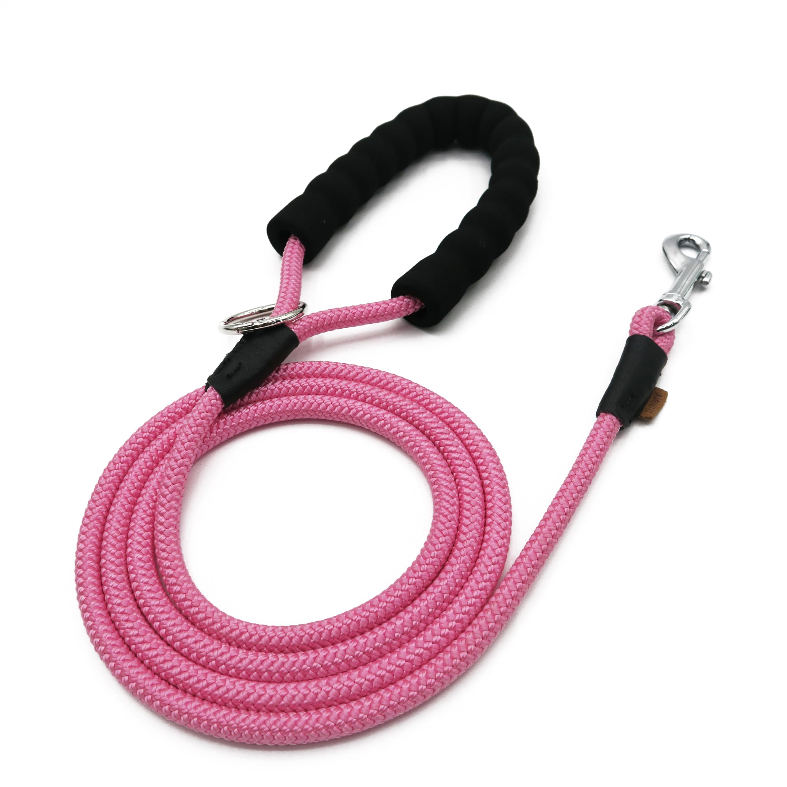 Aiminto Dog Leash, Braided Rope Traction – Walking Training Lead for Small Dogs ((1/3") - 6FT, Pink)