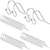 White Gold Plated Hypo-allergenic Earring Wires - 200 PCS / 100 Pairs Fish Hook for DIY Earrings