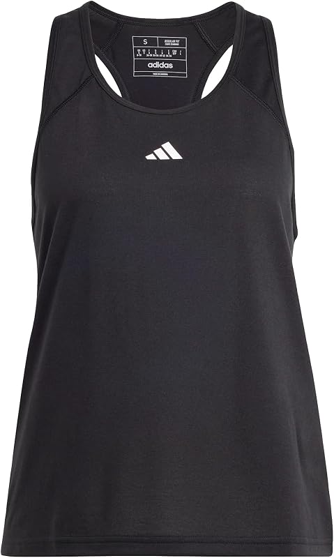 Donna Train Essentials Minimal Branding Racerback Tank Top Shirt, Black, XS