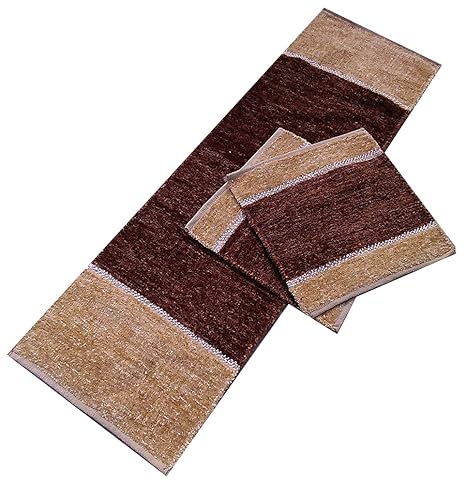 Yellow Weaves Feather Touch 5 Seater Sofa Seat Cover - Brown And Beige
