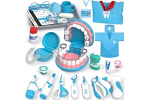 Lehoo Castle Doctor Kit Kids, Dentist Kit for Kids, Medical Kits Pretend Doctor Play Set for Toddlers, Preschool Toys for 3+ 
