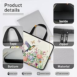 Uasibuni Flowers Bird Print Laptop Cover Case for