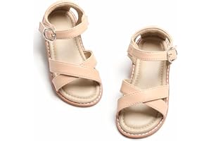 KOLAN Girl's Open Toe Flat Sandals Summer Casual Toddler Sandals Shoes