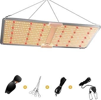 IKER Grow Light Use with Samsung LM281B 606pcs LEDs, PB-2000 Dimmable Grow Light Daisy Chain Full Spectrum Light for Indoor Plants from Seedling to Harvest Veg and Flowering Growing Lamp Fixtures