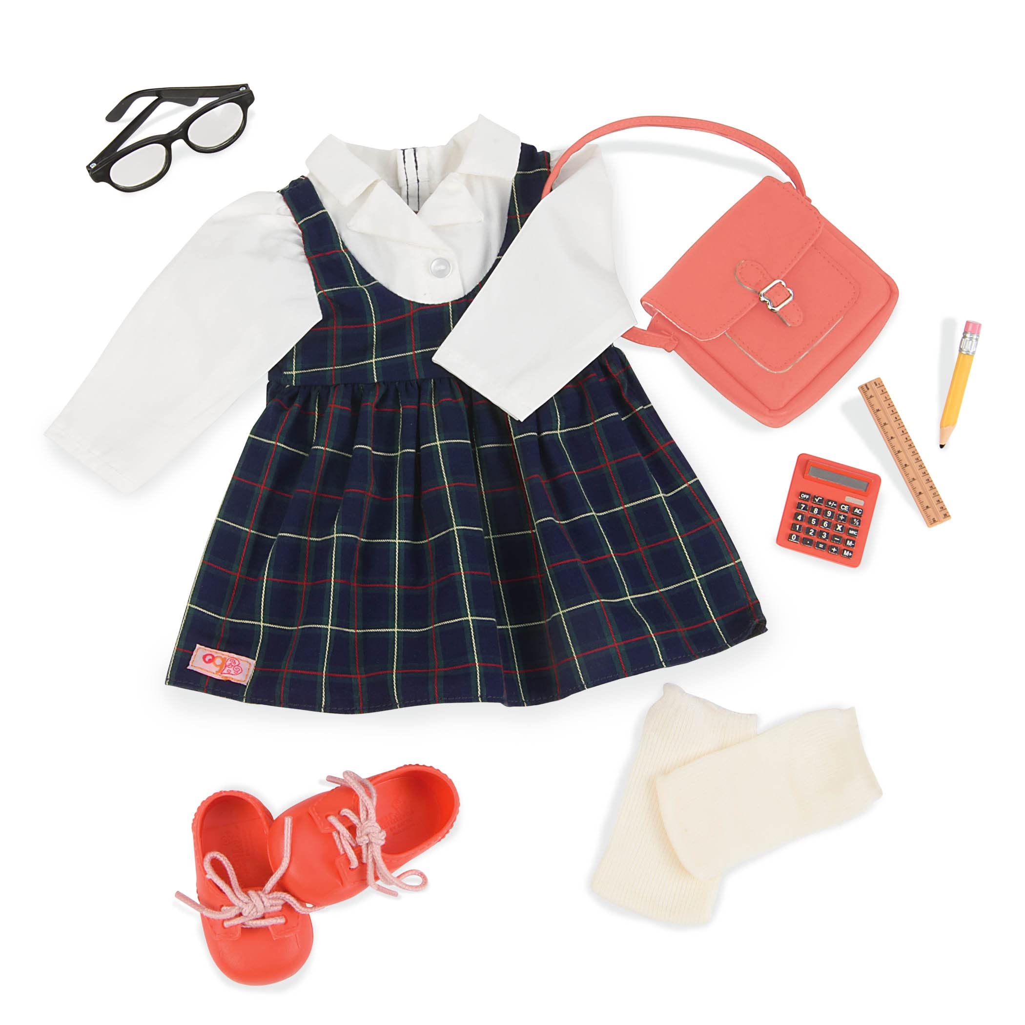 Our Generation - Perfect Score - 18-Inch Doll Clothes - School Uniform - Plaid Dress Outfit - Pretend Play - Toy for Kids 3 Years +