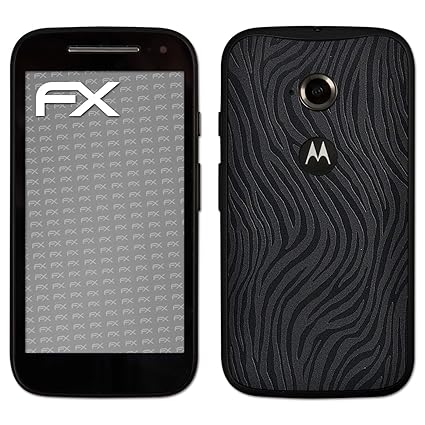 atFolix Skin kompatibel mit Motorola Moto E 2. Generation 2015, Designfolie Sticker (FX-Wave-Black), Fühlbare Wellen-Struktur