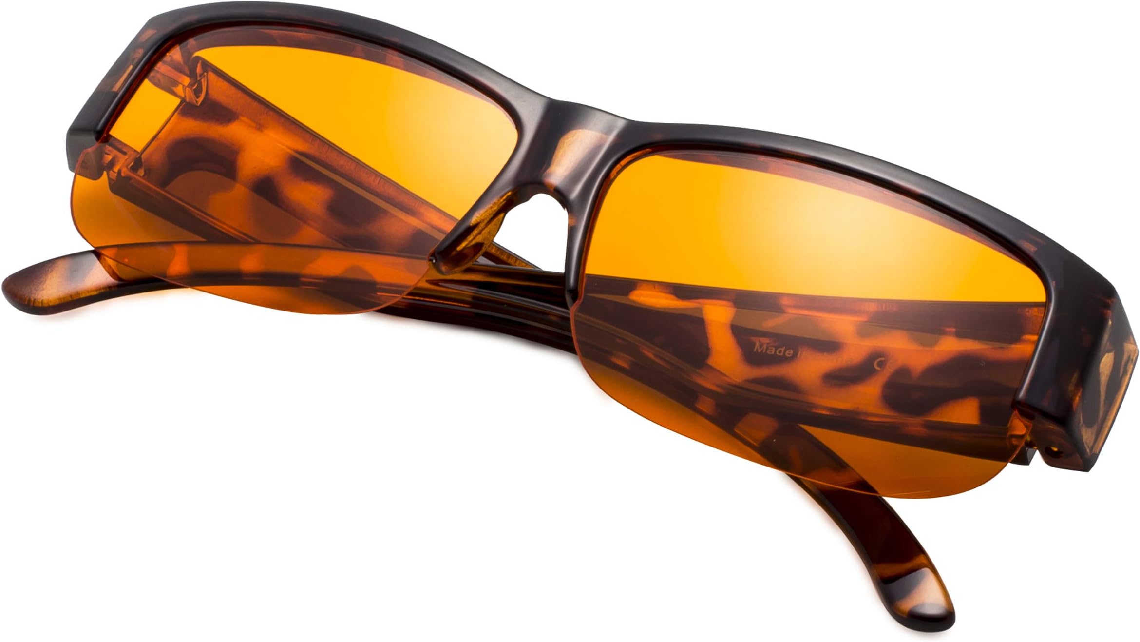 Fit over Anti Blue Rays Computer Glasses Blue Light Filter Digital Eye Strain Prevention 0.00 Magnification Tortoise Frame