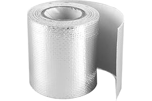 2"x197" Aluminium Foil Exhaust Wrap, Customizable Self-Adhesive Heat Shield for Motorcycle, Car & High-Performance Engines