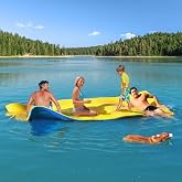 CTSC Lily Pad Floating Mat, Floating Mat for Lake, Floating Water Mat | 10 x 5 Ft 3-Layer High Density XPE Foam with 2-Layer Reinforced Mesh with a 16.4' Elastic Bungee Tether for Lake, Pool