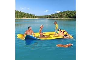 CTSC Floating Mat - Lily Pad Floating Mat - Water Mat - 10 x 5 Ft Floating Mat for Lake, High Density Tear-Resistant XPE Foam with a 16.4' Elastic Bungee Tether for Lake, Beach, Ocean, Pool