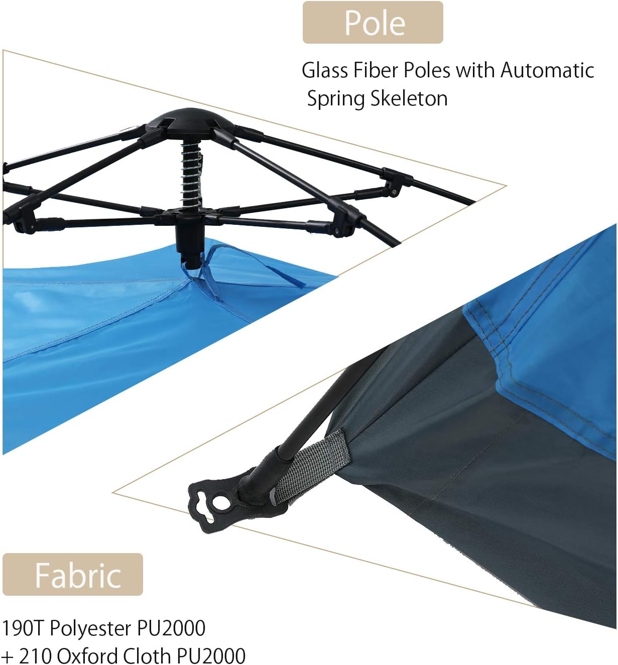 Amazon Com Moon Lence Instant Pop Up Tent Family Camping Tent 4 5 Person Portable Tent Automatic Tent Waterproof Windproof For Camping Hiking Mountaineering Sports Outdoors