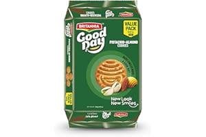 Britannia Good Day Pistachio/Almond Cookies 2.6oz (75g) - Breakfast & Tea Time Snacks - Delicious Grocery Cookies - Halal and