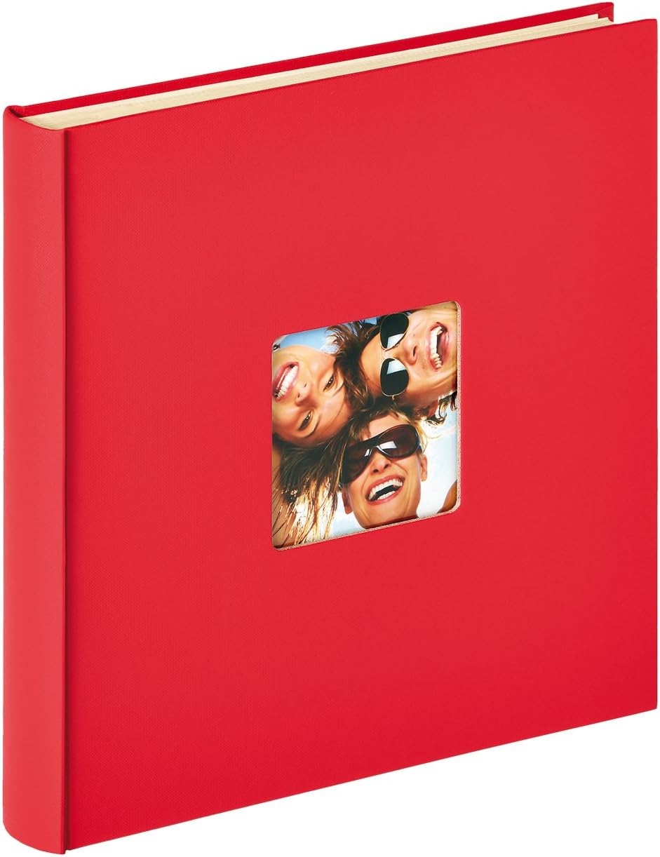 walther designPhoto Album Red 33 x 34 cm self-Adhesive Album with Punched Cover, Fun SK-110-R