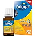 Ddrops Adults 1000IU 365 Drops - Liquid Vitamin D3 Supplement, Supporting Strong Bones & Immune System
