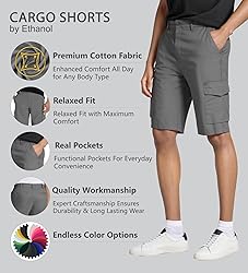 Agile Mens Super Comfy Flex Waist Cargo Shorts