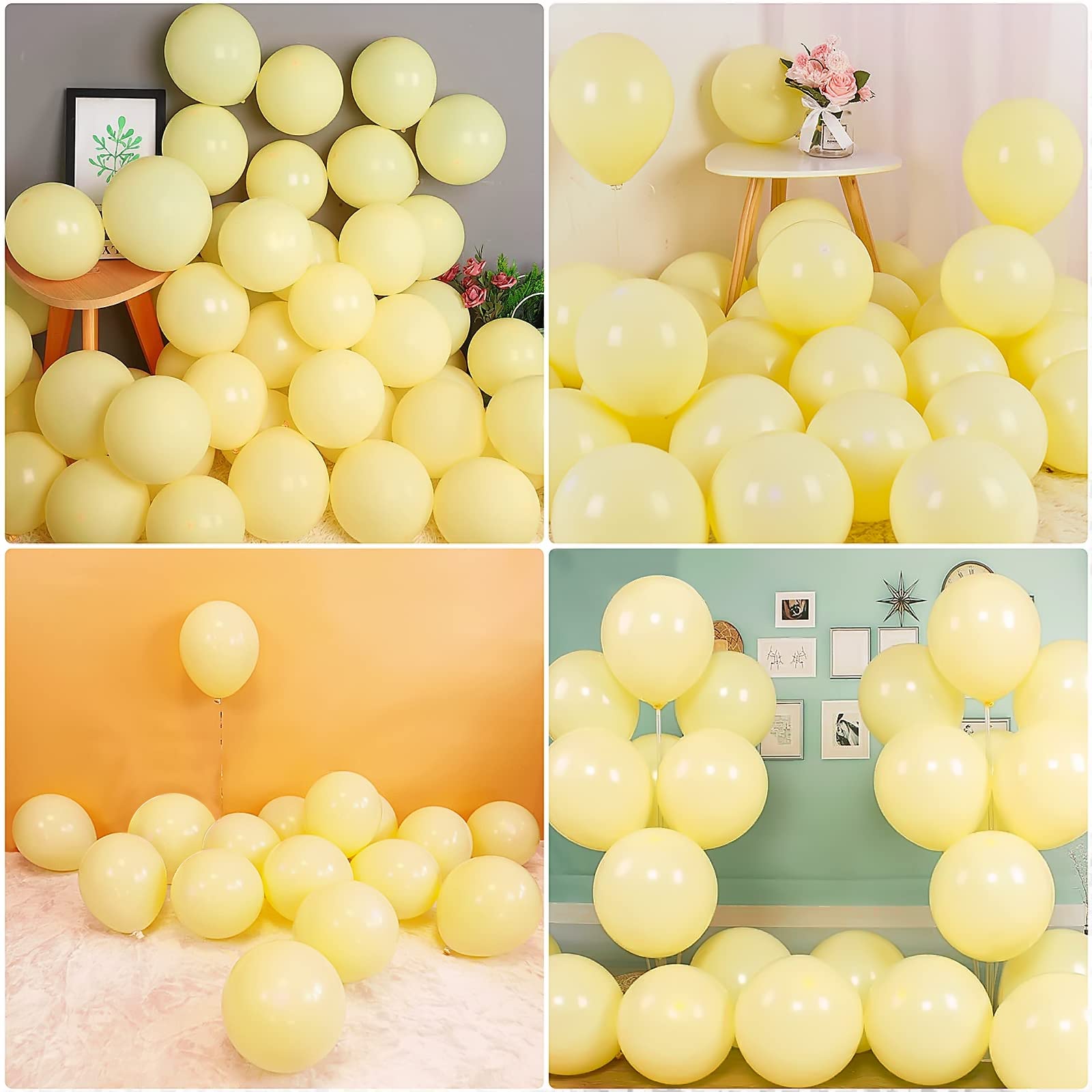 Unisun 12 inch Yellow Pastel Balloons, 20 pack Yellow Macaron Latex Cream Balloons, Party Balloon Garland for Wedding Engagement Anniversary Baby Shower Birthday Decorations