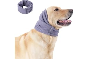 AIIEIM Dog Ear Cover, Comfort Dogs Hoodie for Anxiety, Adjustable Ear Wraps Muffs for Noise Protection, Purple M