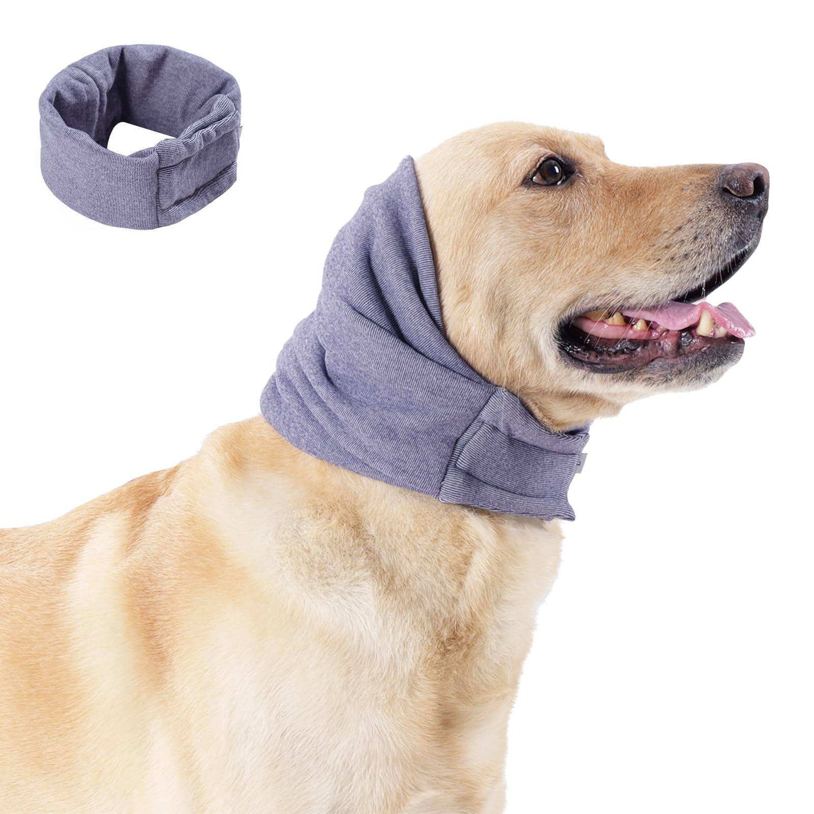 Photo 1 of Dog Ear Cover, Comfort Dogs Hoodie for Anxiety, Adjustable Ear Wraps Muffs for Noise Protection, Purple M