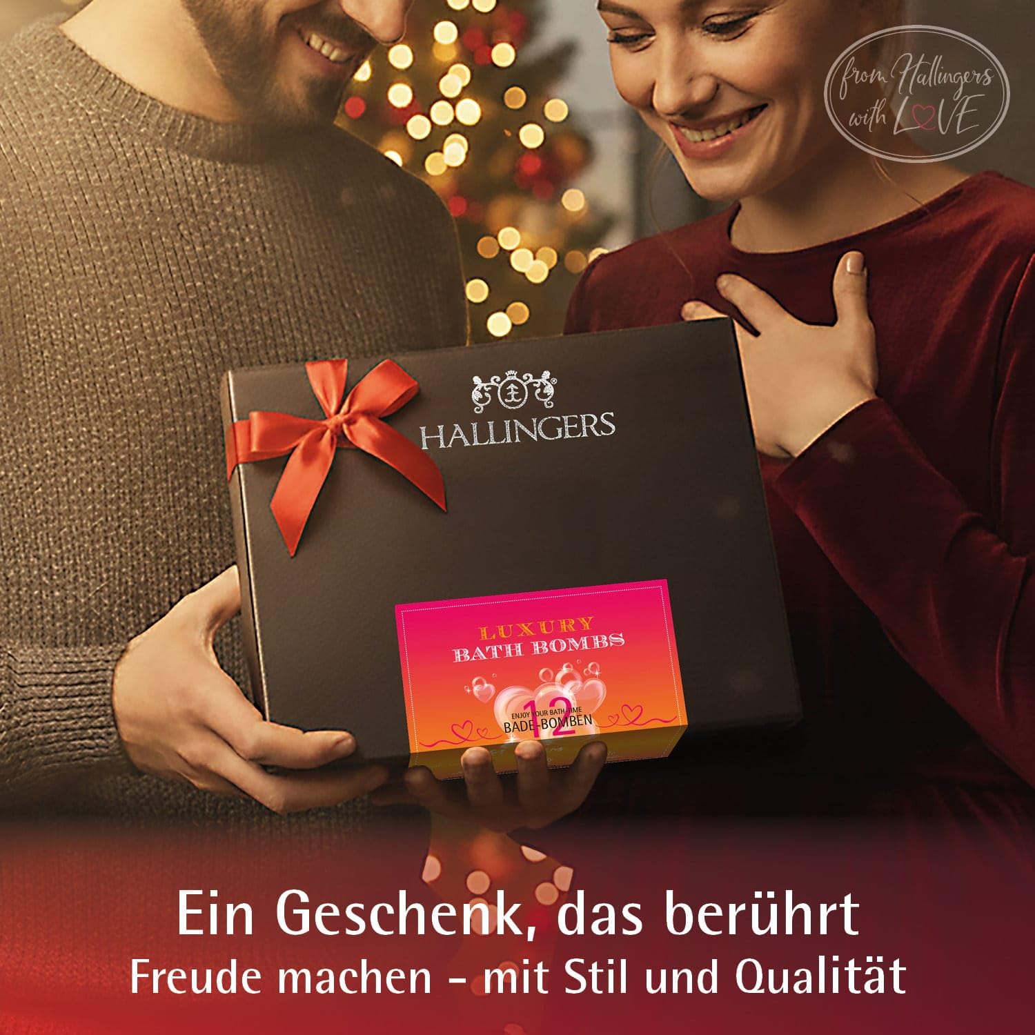 Hallingers Genuss Manufaktur Badebomben Geschenk-Set - 12x Badekugeln Bath Bombs in edler Geschenkbox, Frauen Badeperlen-Wellness & Spa "Luxury Bath Bombs - ...", Geschenkidee für sie & ihn 5
