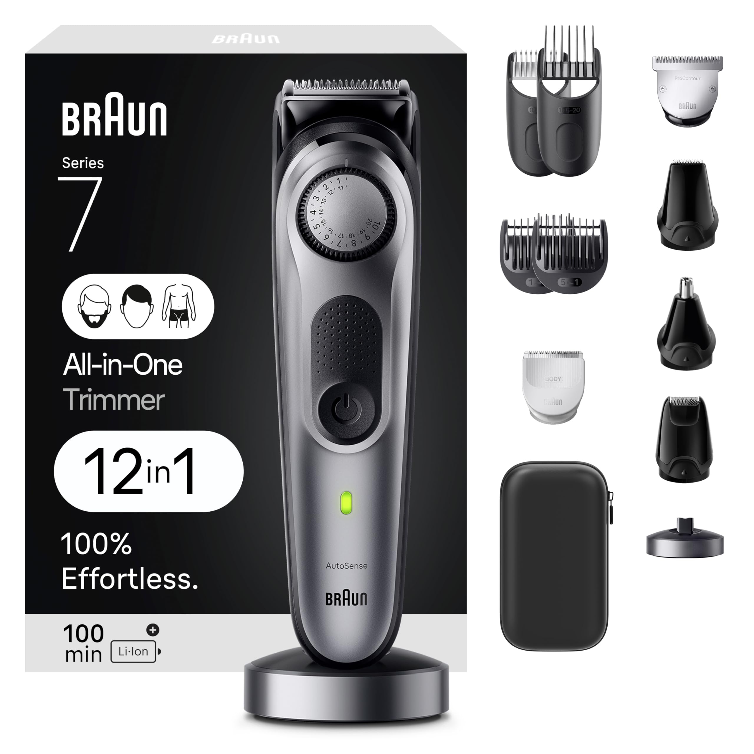 Photo 1 of Braun All-in-One Men's Shaving Kit Series 7 7440, 12-in-1 Beard, Face, Nose, Ear Trimmer, Hair Clippers, Body Groomer and Manscaping + Travel Case + Charging Stand