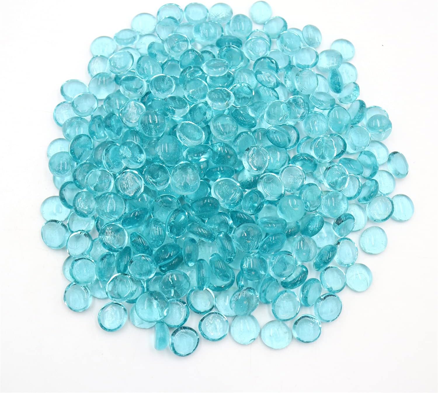 Vase Fillers - Flat Glass Marbles for Vases - 5 LB Transparent Aqua Decorative Stone Beads for Vases, Crafts, Table Scatter, Aquarium and Fish Tank Pebbles, Party Centerpieces, Gem Décor, Mosaics, Floral Displays