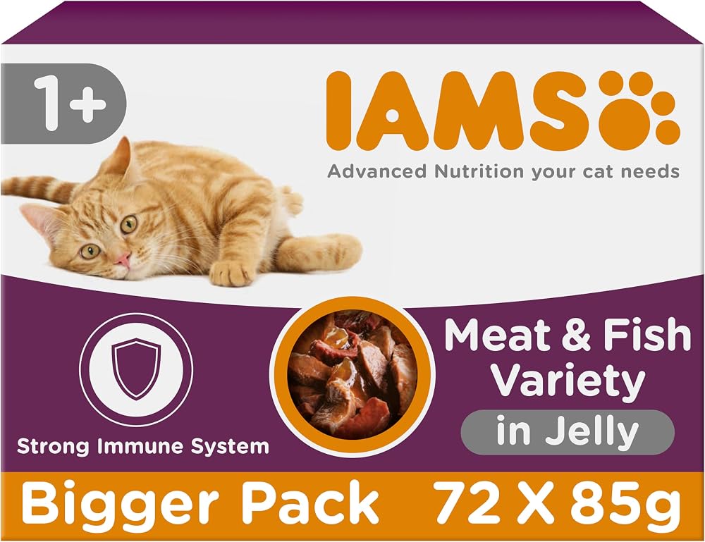 IAMS Adult Wet Cat Food Land & Sea in Jelly 72 x 85g