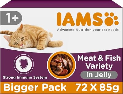 IAMS Adult Wet Cat Food Land & Sea in Jelly 72 x 85g