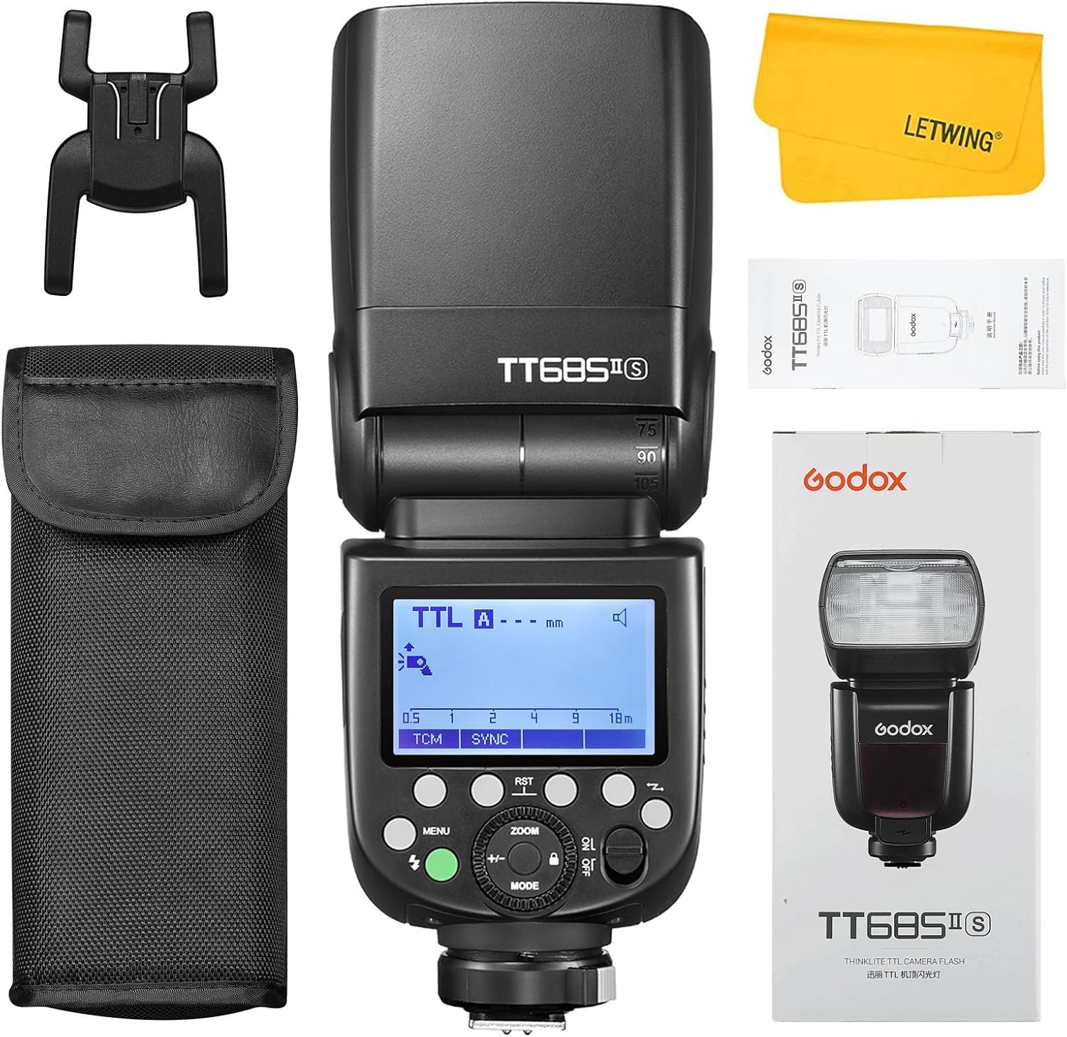 GODOX TT685II-C TT685II C TTL Camera Flash for Canon, HSS 1/8000s GN60 2.4G Wireless Transmission Speedlite Flash Compatible for Canon EOS Camera