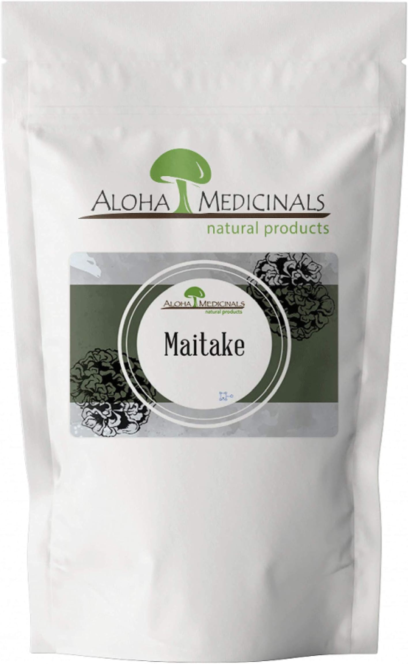 Aloha Medicinals – Pure Maitake - Certified Organic Mushrooms – Grifola Frondosa – Health Supplement – Supports Cardiovascular, Immune System and Liver Function - Prebiotics - 1 Kilo Bag (Powder)