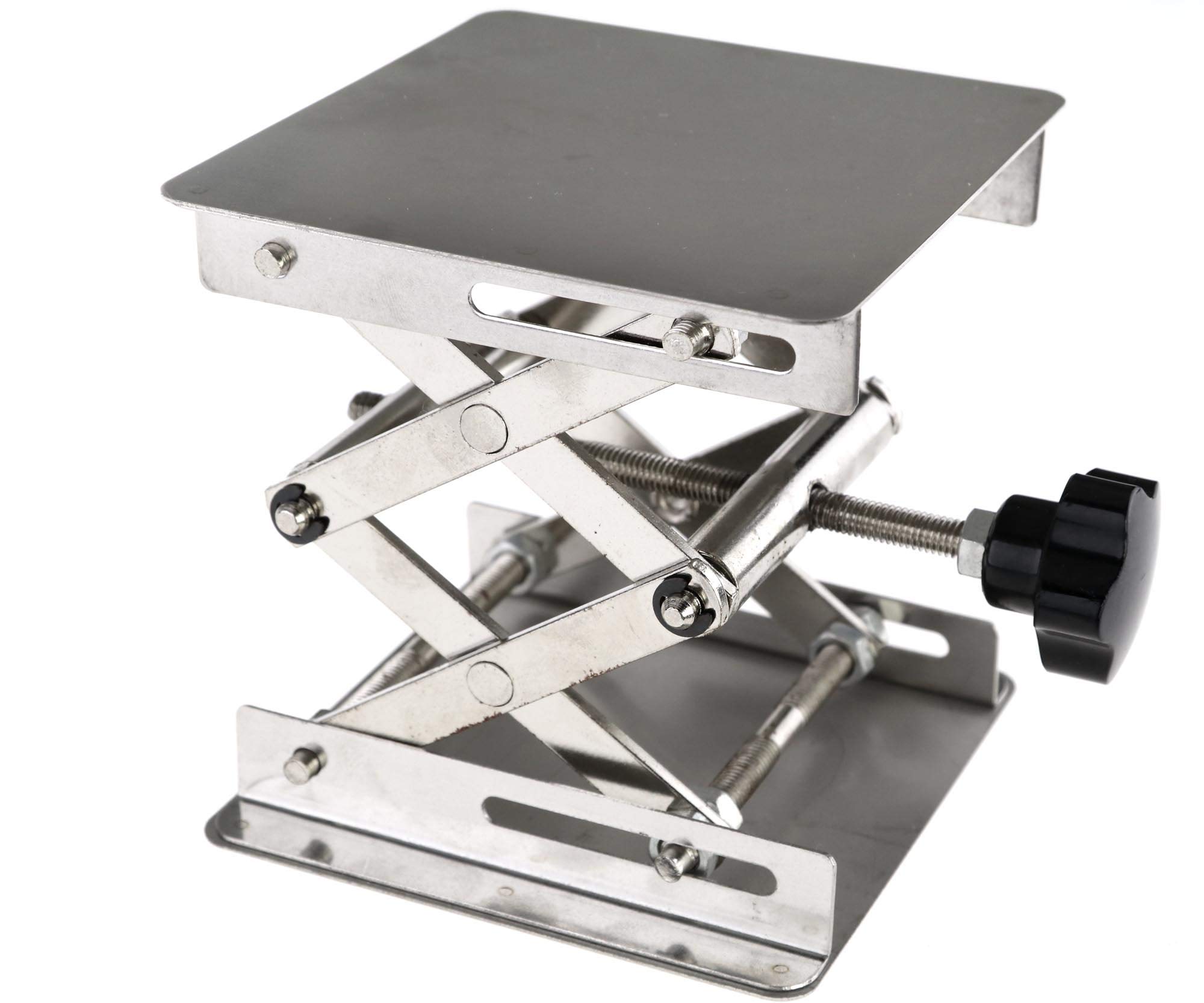 YINETTECH Stainless Steel Lab Stand Table Scissor Lift laboratory Jiffy Jack 100x100mm