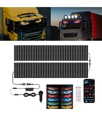 Lot De 2 Yeux LED Pour Pare-brise De Camion 60 X 12 Cm Yeux