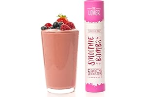 Smoothie Bombs Blender Boosters - Super Berries Mix, Acai, Goji berry, Cranberry, Cherry, Superfood ingredients, Gluten-Free, Vegan, 5 Bombs Per Tube
