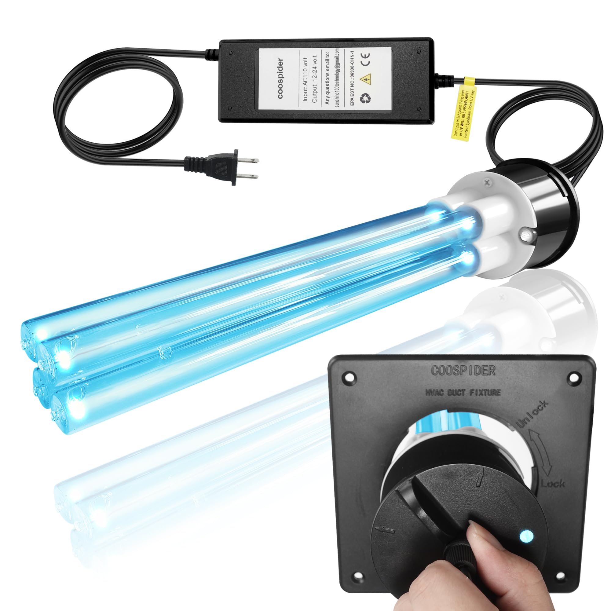 Photo 1 of Powerful 80W HVAC Duct UVC Light, High-Power Duct Sanitizer UV Light with Ceramic Base, Dual H-Tube Design for Long-Lasting Performance - Perfect for Homes, Offices, Hospitals, Mall and Large Spaces