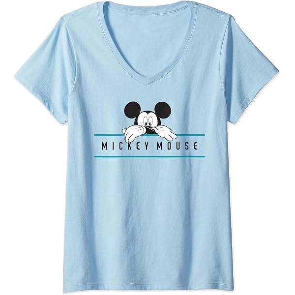 Amazon.com: Womens Disney Chill Mickey Mouse V-Neck T-Shirt