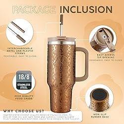 FAHRMOSIS 40 Oz Tumbler with Handle and Straw