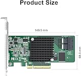 10Gtek 12G SAS SATA HBA RAID Controller Card Broadcom SAS 3008 9300-8I PCI-E view 3