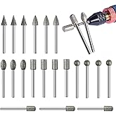 20Pcs 120-Grit Diamond bit Tool Accessories for dremel - 1/8" Shank for Dremel Rotary Tools - Versatile Grinding, Carving, En