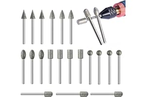20Pcs 120-Grit Diamond bit Tool Accessories for dremel - 1/8" Shank for Dremel Rotary Tools - Versatile Grinding, Carving, En