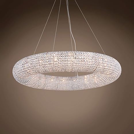 Crystal Halo 20 Light 52 Chrome Crystal Chandelier Hanging
