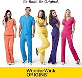 WonderWink 6016XYLW2XL Origins Women's Bravo Fit V-Neck Top Yellow 2X Large view 7