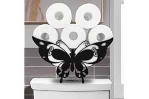 EUIROET Butterfly Black Toilet Tissue Holder,Animal Paper Holders,Decorative Metal Paper Holder,Funny Toilet Paper Storage for Bathroom,Metal Free Standing Toilet Paper Organizer Hold Extra 8 Rolls