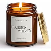 Putart Bourbon Whiskey Scented Candle for Home, Natural Soy Wax Aromatherapy Non Toxic Candle Gifts for Women & Men, Handmade Highly Scented & Long Lasting Jar Candle for Stress Relief (9oz)