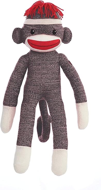 Amazon Giftsglorenow オリジナル ぬいぐるみ ソックス モンキー 高さインチ 柔らか ウールニット リアルな動物のおもちゃ クラシック 刺繍 目 子供用 ティーン用 Inches ブラウン Ggn01 Soc ぬいぐるみ おもちゃ