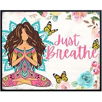 Amazon.com: Just Breathe Wall Art - Boho-chic Wall Art for Women ...
