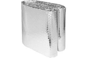 WOCHITV Reflective Insulation Sheet, Aluminum Foil Bubble Shield Window Insulation, Radiant Barrier Rv Thermal Insulation Heat Shield for Windows, Garage Door, Car, Roof (24" x 10ft)